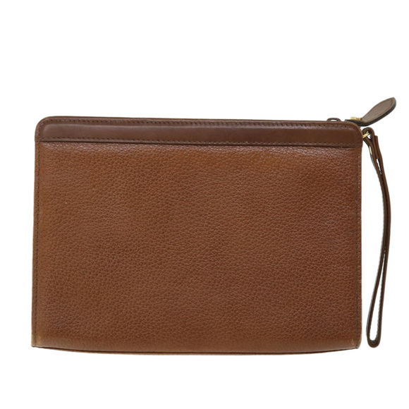Burberrys Clutch Bag Leather Brown Auth 51663 - Picture 2 of 16
